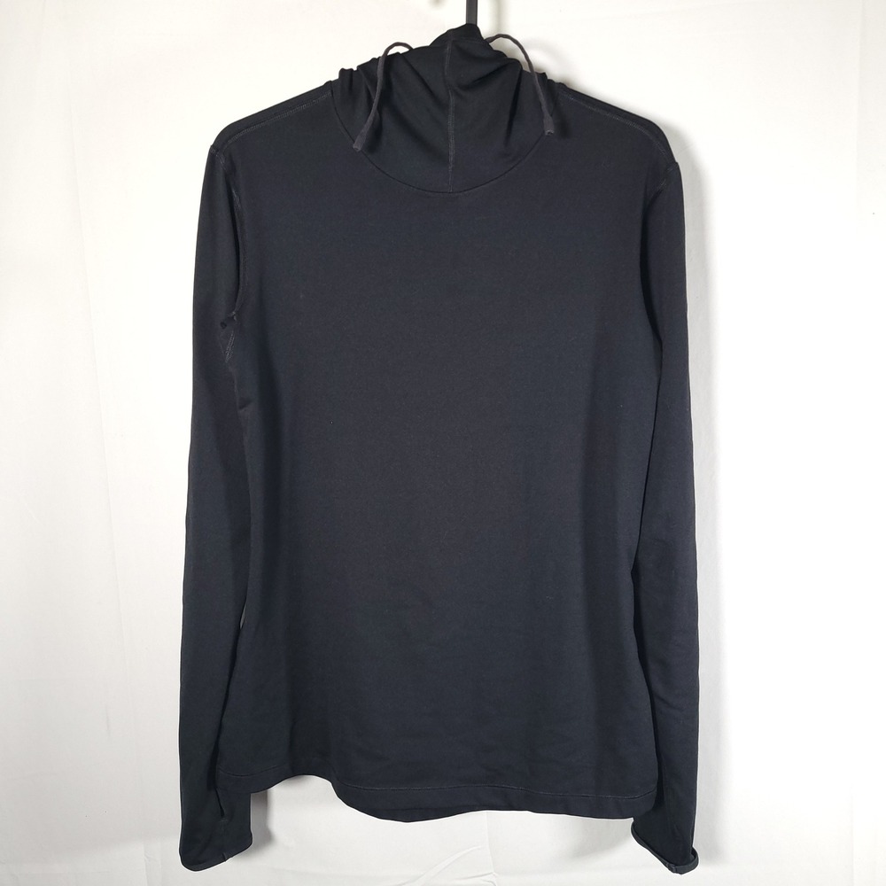 Nike Pro Dri Fit Black Long Sleeve Hoodie Shirt Women's Size M Thumbholes